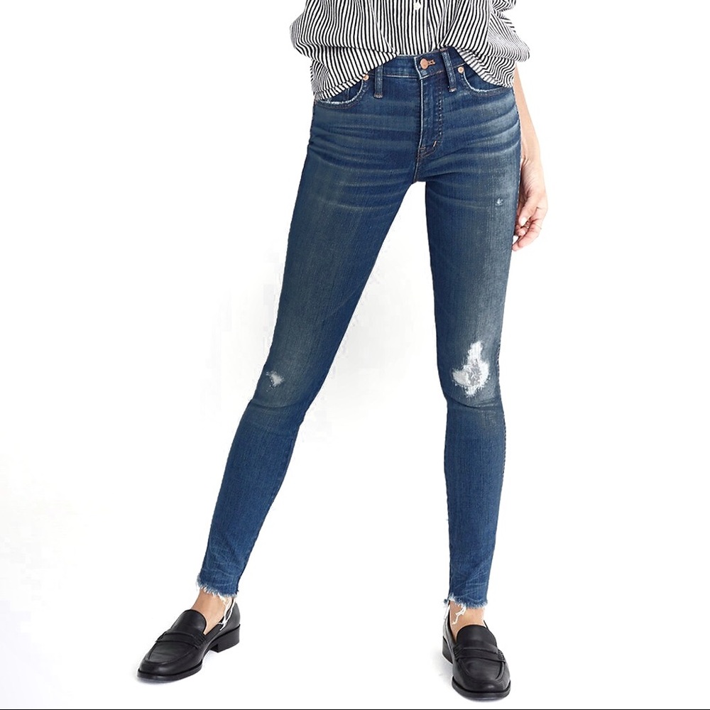 Madewell 9" High Rise Skinny Distressed  sz 28